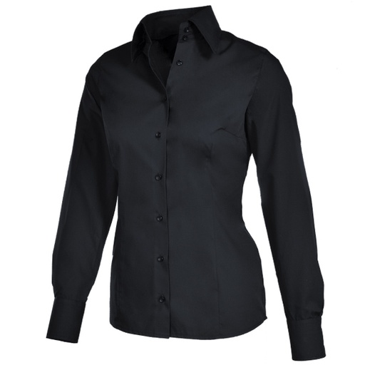 [GC-29300-20] Giovanni Capraro Shirt Dames Zwart Lange Mouw Button Under